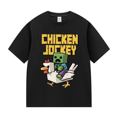 Spiel Chicken Jockey Lustiges Grafik T-Shirt Herren Mode Cosplay O-Ausschnitt Kleidung T-Shirts Y2k Unisex Retro Übergroßes Baumwoll-T-Shirt