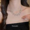 Lace pearl necklace stud earrings set light luxury retro celebrity elegant dinner dress temperament jewelry women