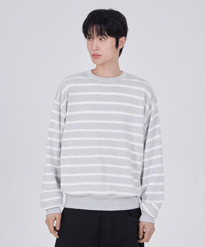 GLW Classic Striped Crop Knit Gray