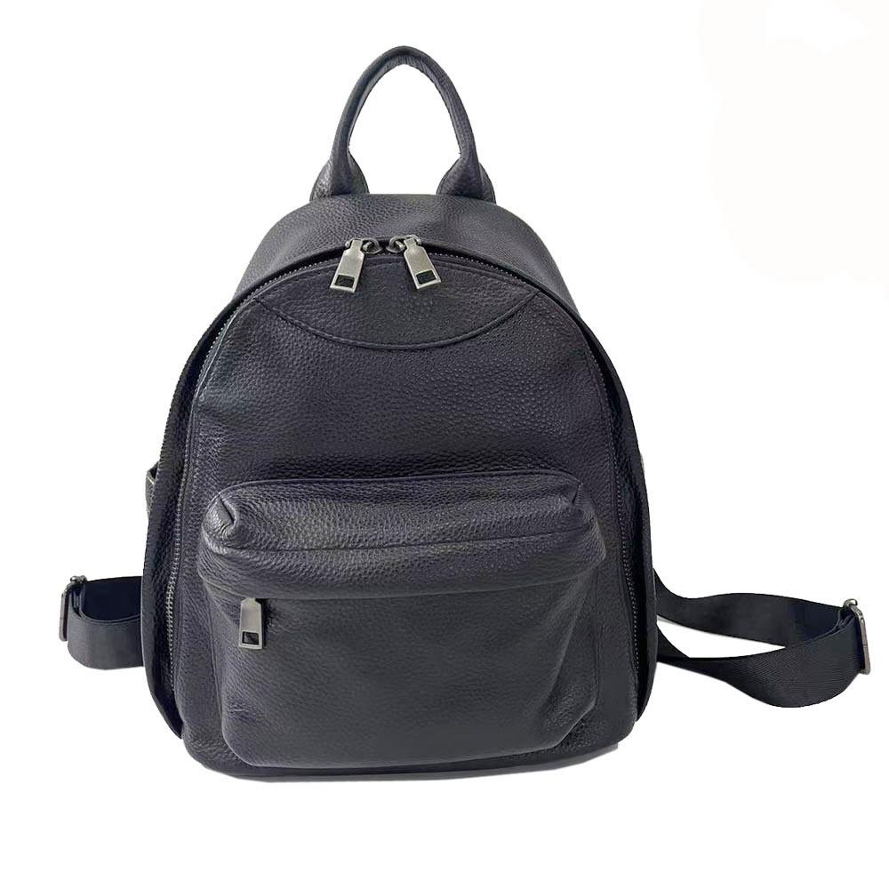 

Кожаный рюкзак из черной воловьей кожи, мягкий, универсальный, маленький, женский рюкзак, дорожная сумка чёрный