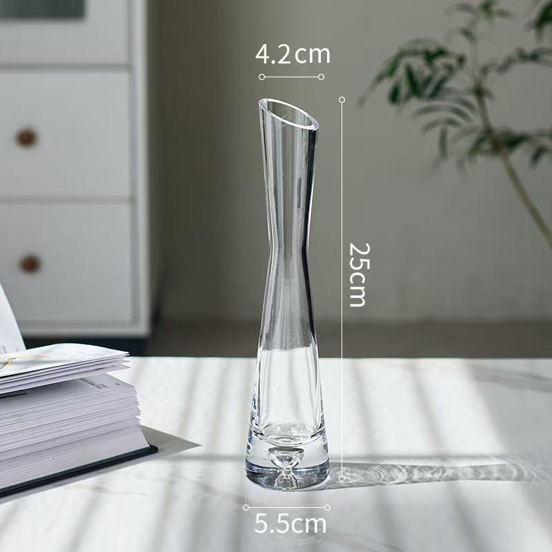 Mini Transparent Glass Test Tube Vase for Fresh Flowers - Desktop Ornament