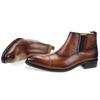 Fashion Fashion Business Men Boots Zipper Boot Handmade By Real Leather 2024 Top Quality Comfortable Luxury Autumn Boots Classic Brown