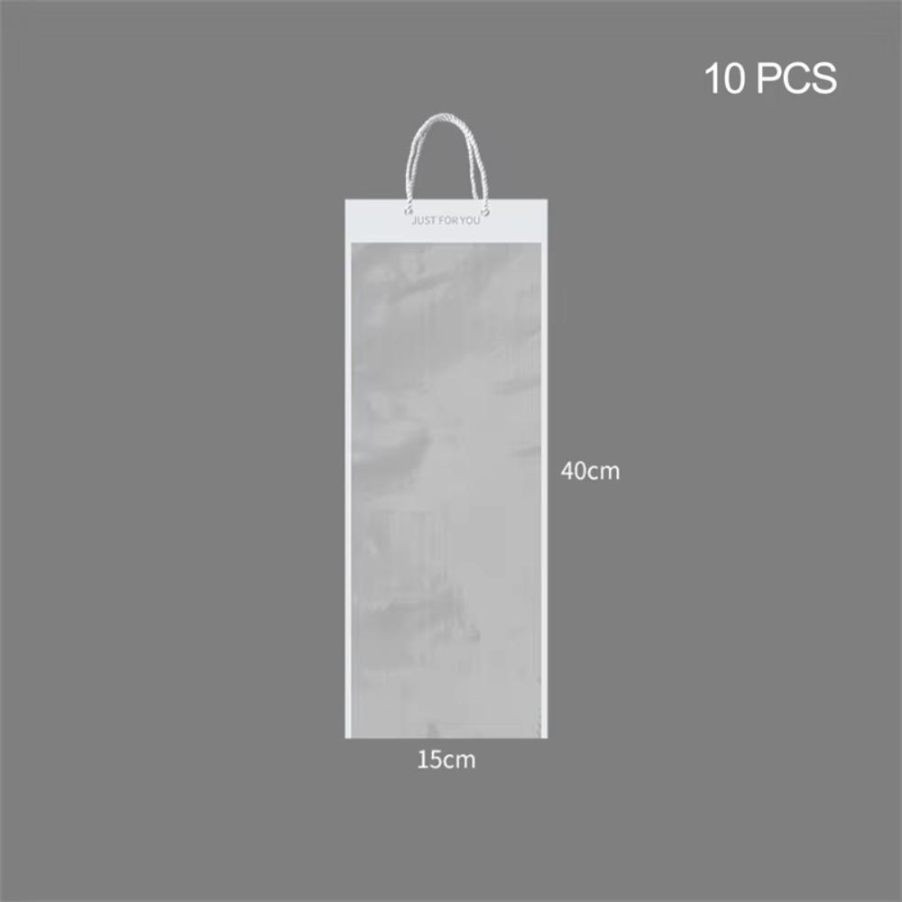 10pcs New Transparent Bouquet Gift Bag Party Supplies Decoration Flowers Wrapping Bag With Handle Birthday Gift Bag Gift