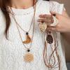 Bohemian Ethnic Style Love Moon Woven Necklace Female Minimalist Design Unique Personality Summer Seaside Accessories