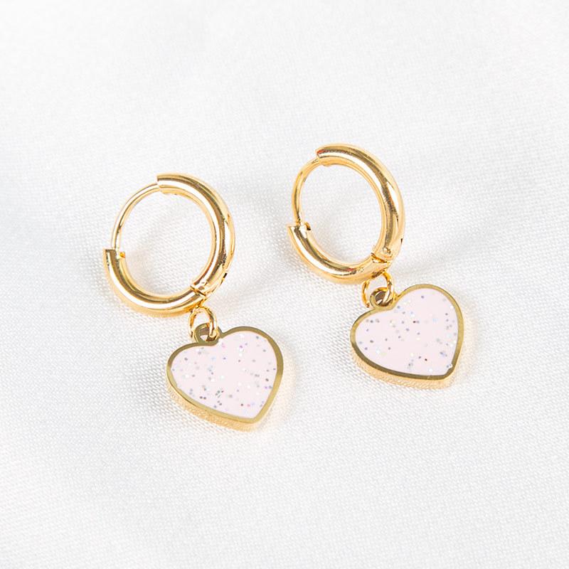 

European and American style retro earrings, personalized love peach heart ear buckle, simple and versatile temperament Internet celebrity stud