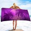 Custom Synthwave Beach Towel Retro Car Palm Tree Microfiber Sand Free Quick Dry Soft Travel Pool Accessory