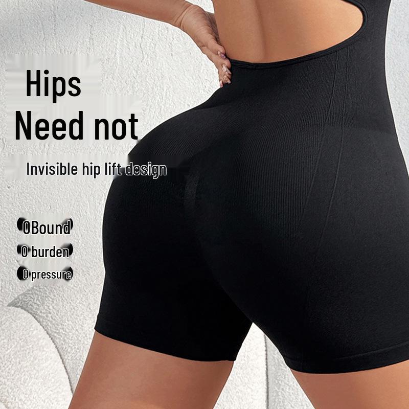 High-End Seamless Summer Yoga Jumpsuit with Hollow Back for Women