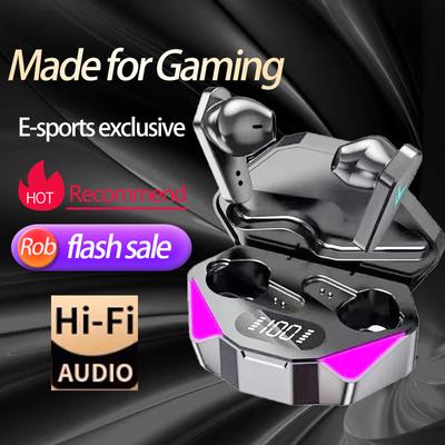 X15 TWS Gaming Earbuds Bezdrátová Bluetooth sluchátka s mikrofonem Bass Audio Polohování zvuku 9D stereo hudební HiFi sluchátka pro hráče