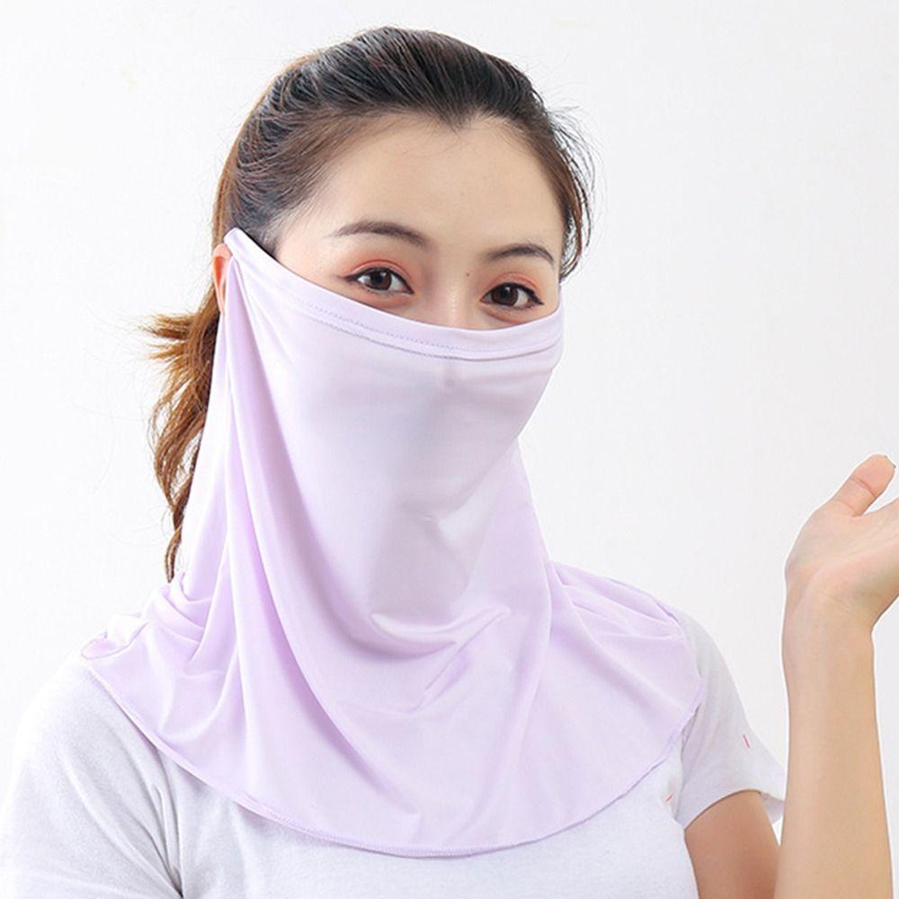 Traceless Ice Silk UV Protection Mask Sun Protection Face Covering Sunscreen Mask  Bike Cycling