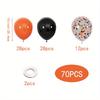 70 Black And Orange Balloons 10 Inch 12 Inch Latex Balloon Set With Ribbons Suitable For Halloween Graduation Or Thriller Party