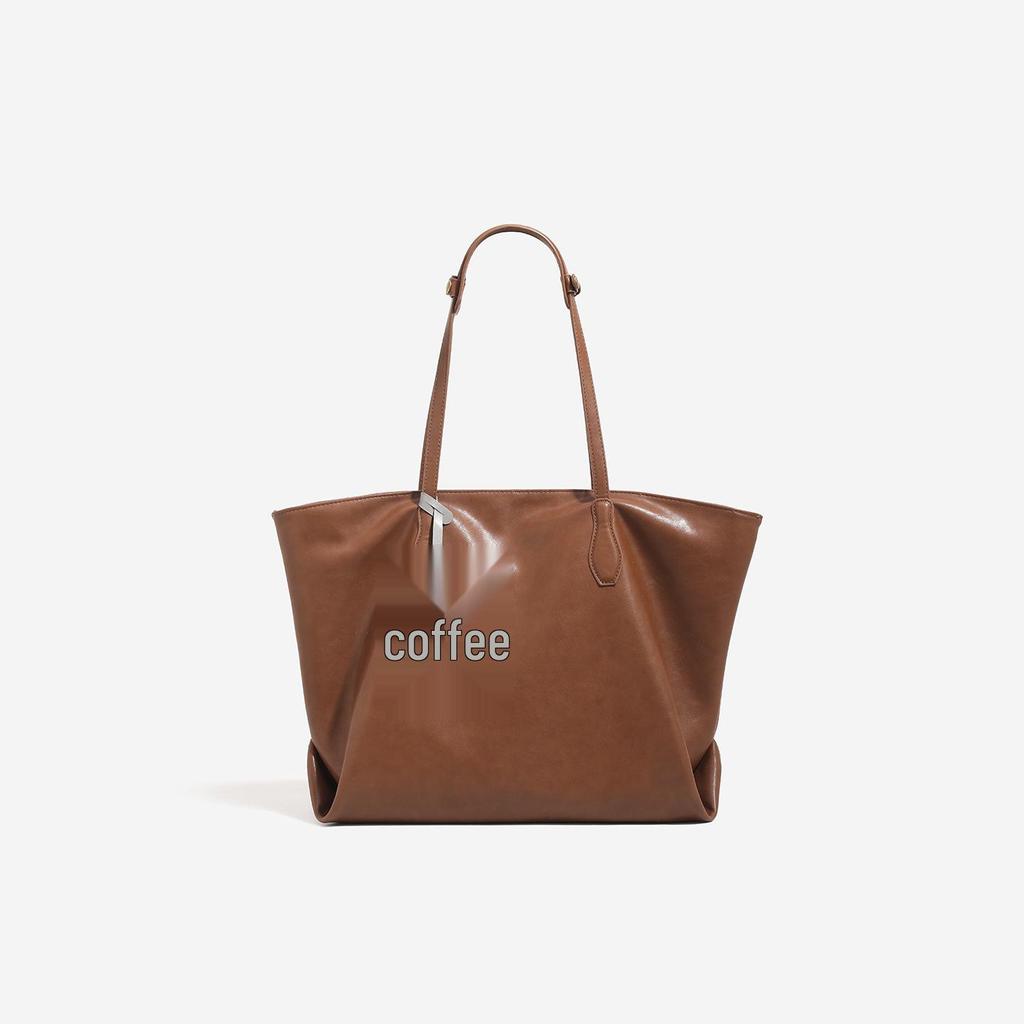 2025 Korean Style Soft Leather Tote Bag with Card Holder - Large Capacity, Versatile Single Shoulder for Women and Students