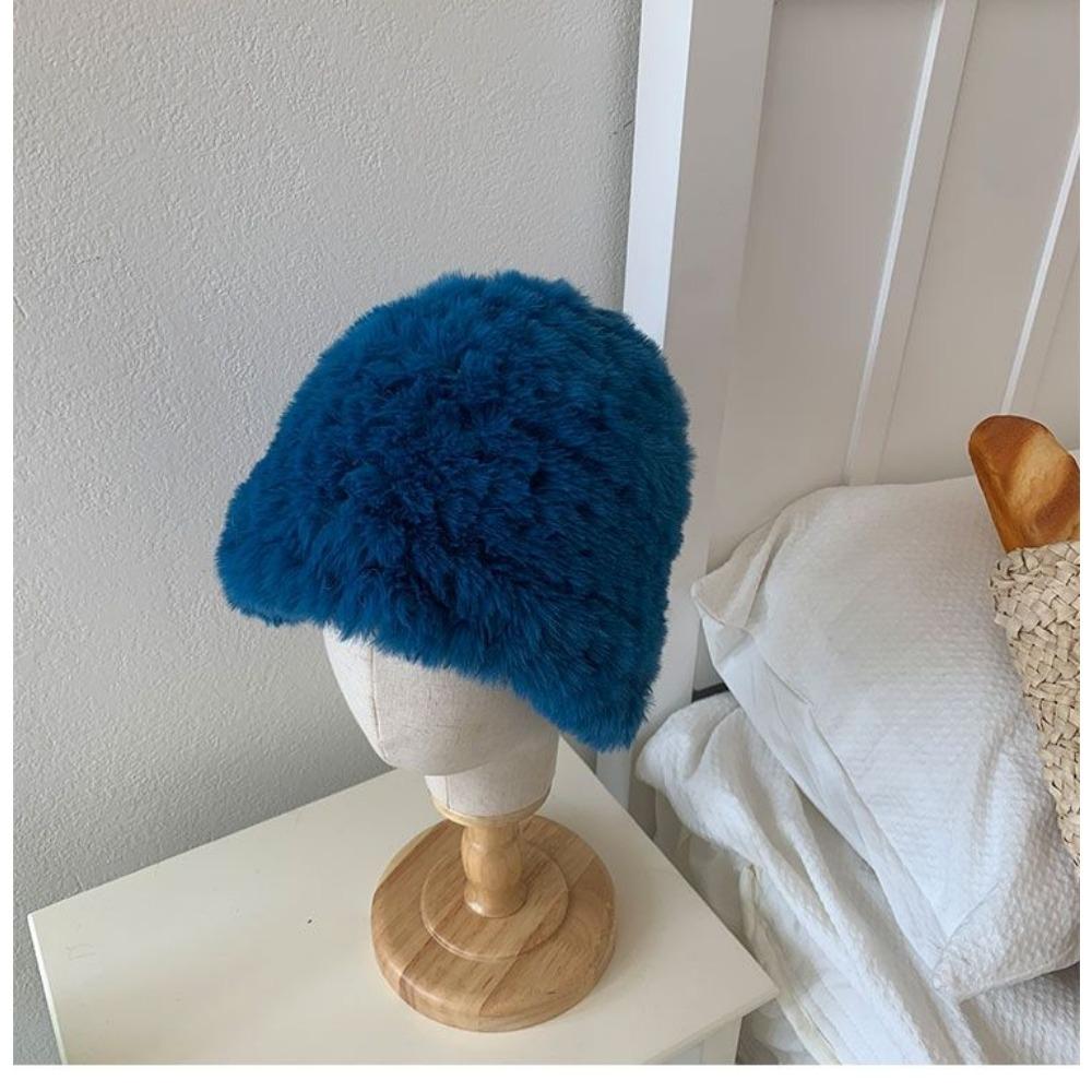 

Ленивый Ветер Осень и Зима Плюшевая Шляпа-Ведро Женская Ручной Работы Теплая Шляпа-Ведро Модная Женская Шляпа one size（56-58cm） сапфир синий