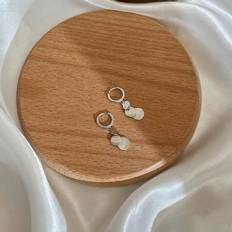 

New 925 Silver Smooth Metal Chunky Hoop Earrings for Women Girls Fashion Round Circle Hoops Statement Earrings Punk Fine Jewelry