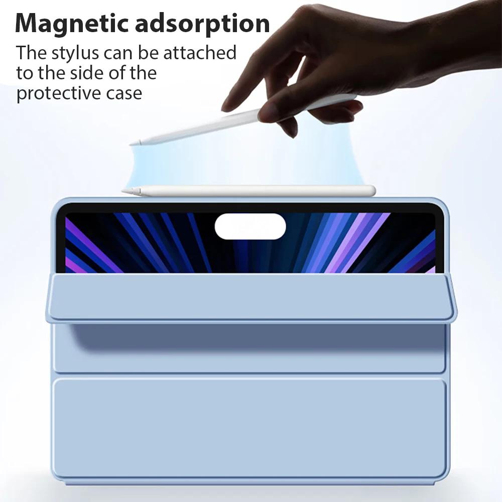 For Ipad Pro 11 2024 M4 Case 4th 3th 2th 1th Gen Flip Trifold Stand Soft TPU Tablet Cases Funda for Ipad Air 11 Cover M2 M3 2025