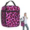 Sac à déjeuner isotherme Rose Néon Imprimé Léopard Motif Guépard pour Femmes Enfants Boîtes Alimentaires Portables Boîte à déjeuner Thermique Sac Tote