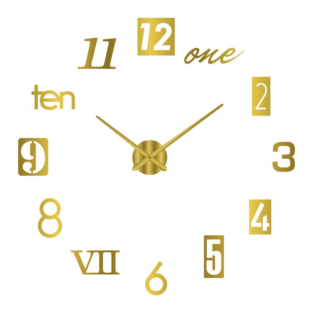 Modern Design Large Wall Clock 3D DIY Quartz Clocks Watches Acrylic Mirror Stickers Living Room Home Decor Horloge