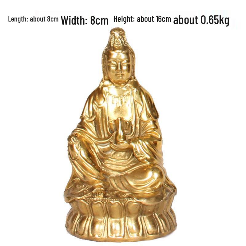 Sitting Guan Yin Bodhisattva Copper Ornament