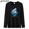 BITCED Men's Spring and Autumn Slim Trend Long-sleeved T-shirt Versatile O-neck Bottoming Shirt
