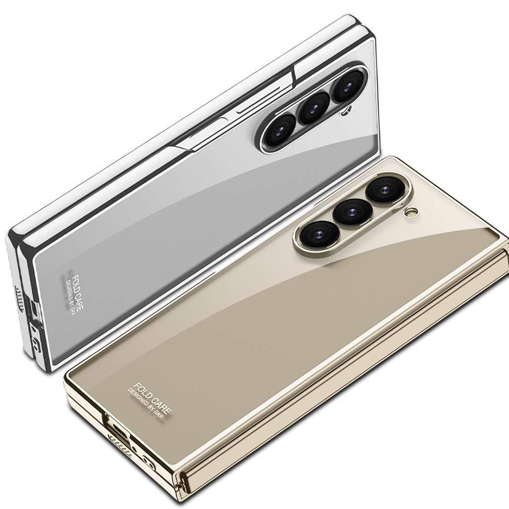 Transparent Electroplated Frame Ultra Thine Hard PC Phone Cover for Samsung Galaxy Z Fold 6 5 Case Z Fold 6 5 Shockproof Covers