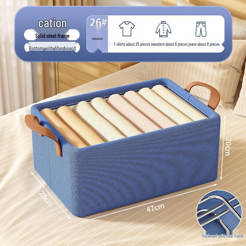 Foldable Clothing Storage Box with Compartments - Large Capacity, Dustproof Organizer for Clothes and Sundries.