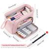Large Capacity Portable Pencil Case Multi-Compartment Oxford Cloth Pencil Case Office Stationery Storage Desktop Organization