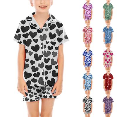 Kinder-Pyjamas, modisches zweiteiliges Hemd-Shorts-Set, weiches Urlaubs-Freizeitkleidungs-Set