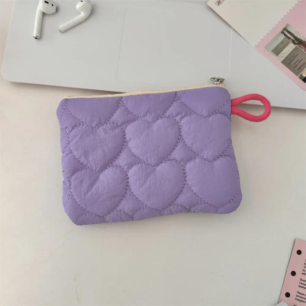 Women's Heart Makeup Bag Cute Wash Organizer Bag Multifunctional New Cosmetic Bag Small Large Coin Napkin Sanitary Pad Case