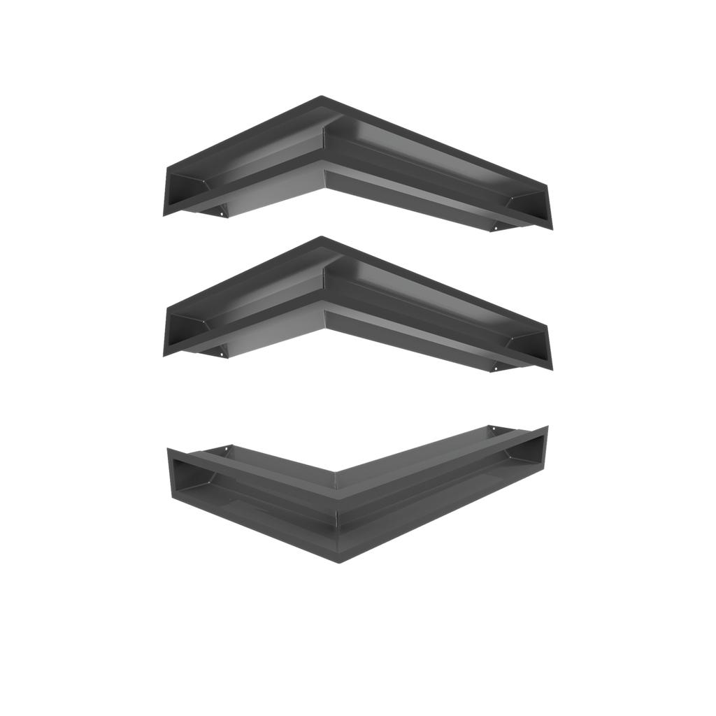 Fireplace grille KRATKI LUFT Graphite 9x60x40 Right Ventilation Set of 3 pcs