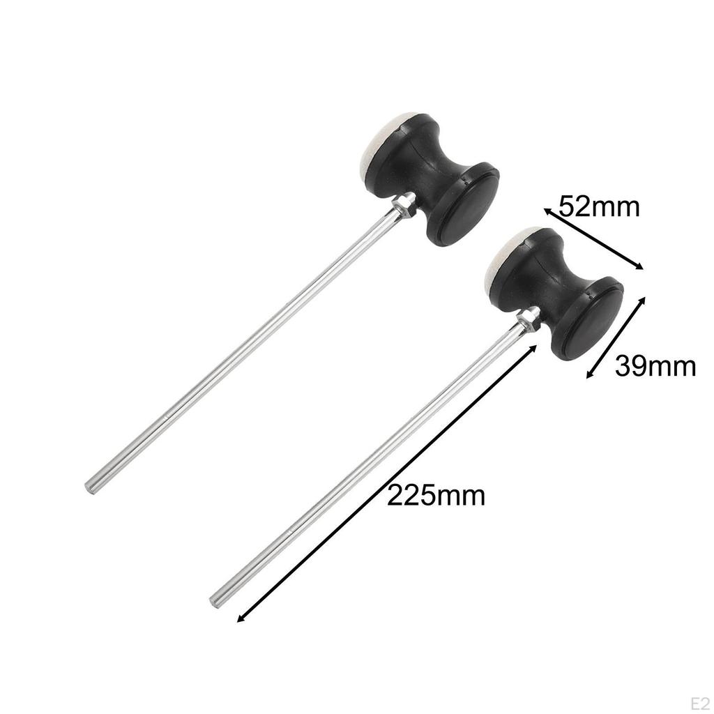 2Pcs Double Sided Drum Pedal Beater Felt Head, Percussion Instrument Accessory, Kick Foot