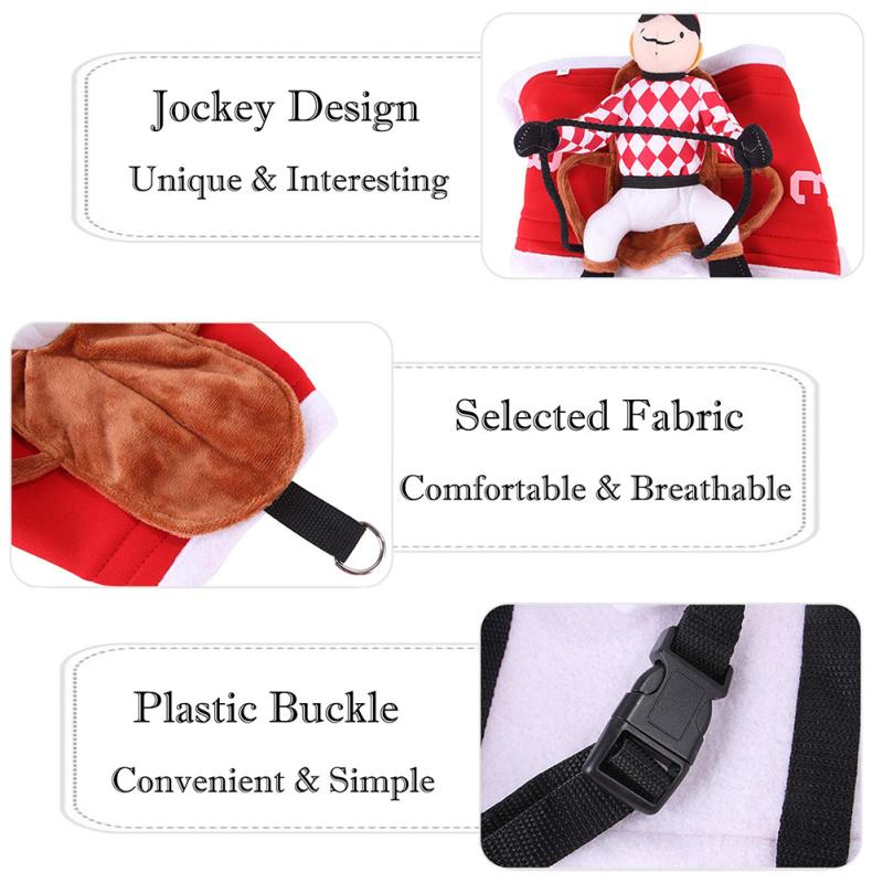 Pet Dog-jockey Horse Race Costume Funny Clothes Pet Supplies Photo Props For Halloween Party Decor