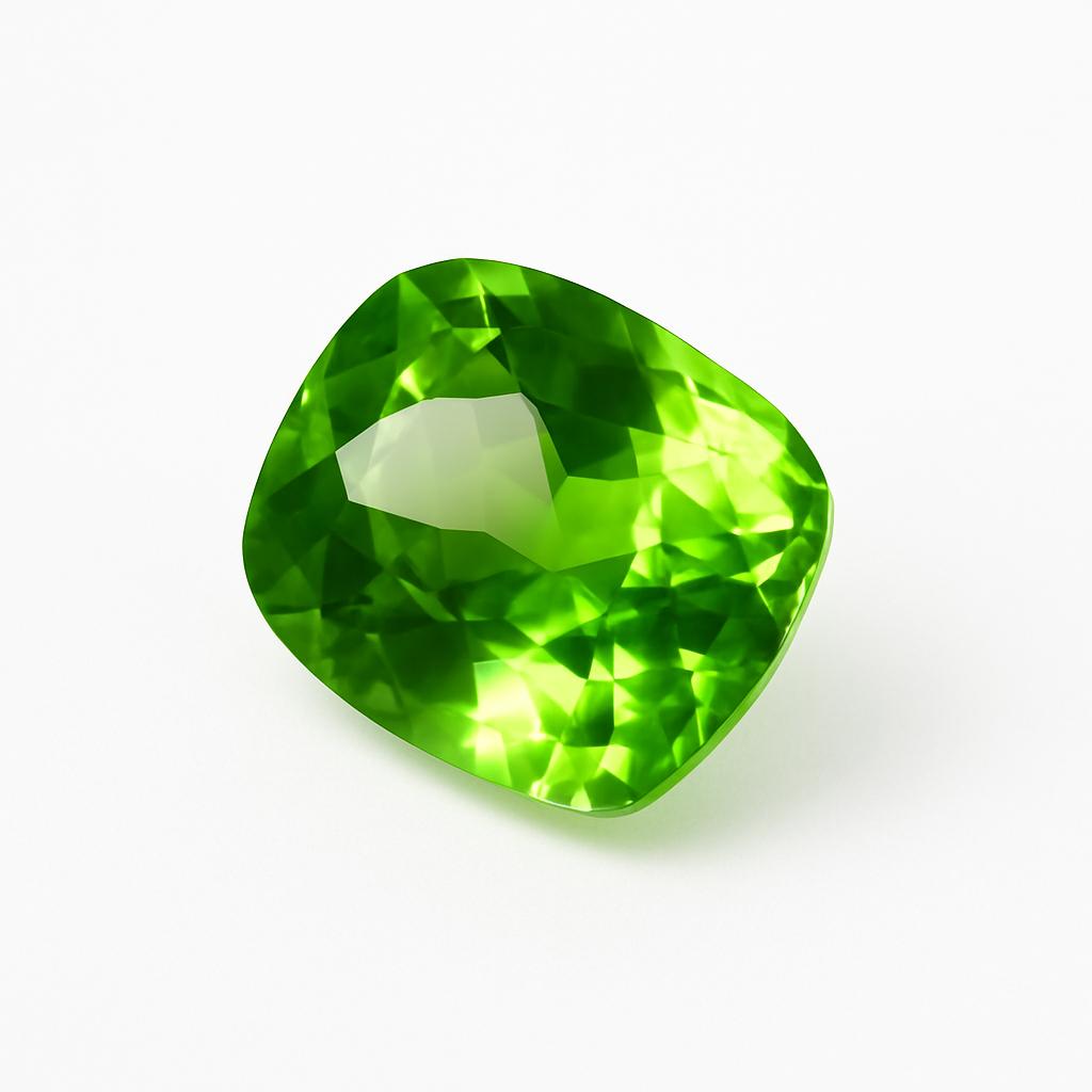 Rare Green Peridot 11.95 Ct Natural Cushion Cut Loose Gemstone