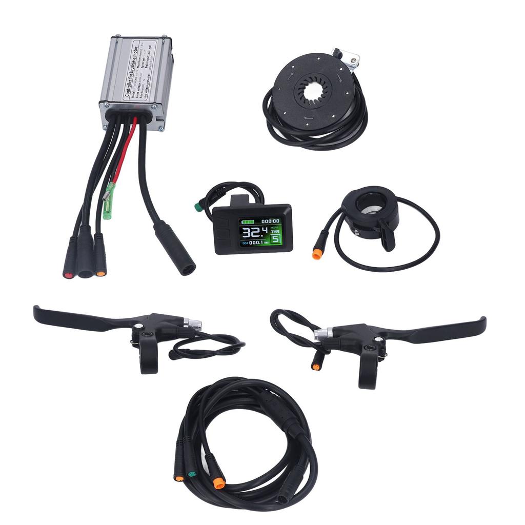Electric Bike Controller Kit ABS Waterproof 15A LCD7C Panel Thumb Throttle Brake Bicycle Accessories for 250W Motor