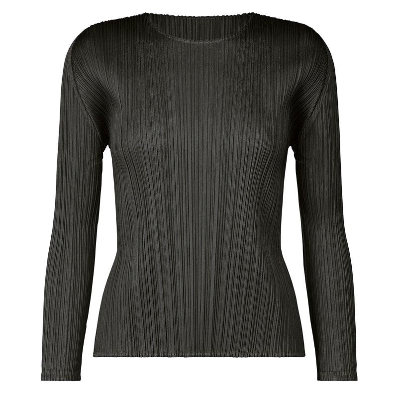 

Miyake Women s Classic Pleated Slim-fit Long Sleeve Top Size 3 чёрный