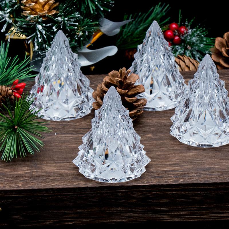 Flammenloses LED Elektronisches Kerzenlicht Weihnachtsbaumform LED Kerze Eve Kristalllicht Atmosphärenlicht Hochzeitsfeier Dekoration