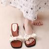 2025 New Women Slippers Summer Wedges Heel Retro Slippers Female Outdoor Vacation Beach Shoes Bowknot Fashion Casual Shoes