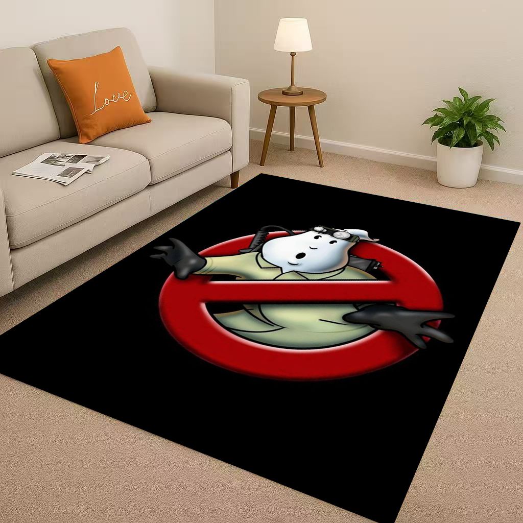 3D Horror Movie G-Ghostbusters Cartoon Living Room Non-Slip Area Rug Carpet for Bedroom Playroom Sofa,Easy Clean Home Doormat