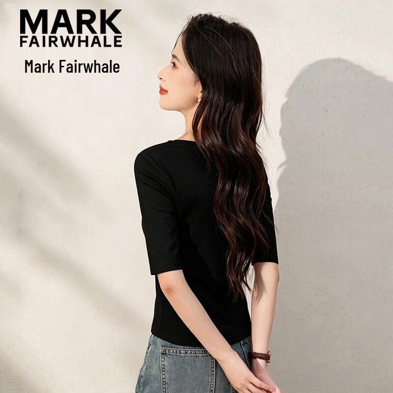 Mark Fairwhale Women's Round Neck Mid-Sleeve T-Shirt