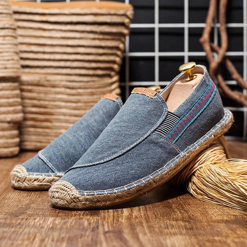 Fashion 2025 New Casual Vintage Loafers Flat Hemp Bottom Fishermen Shoes Driving Soft Shoes Holiday Beach Sailing Bohemian Plus Size