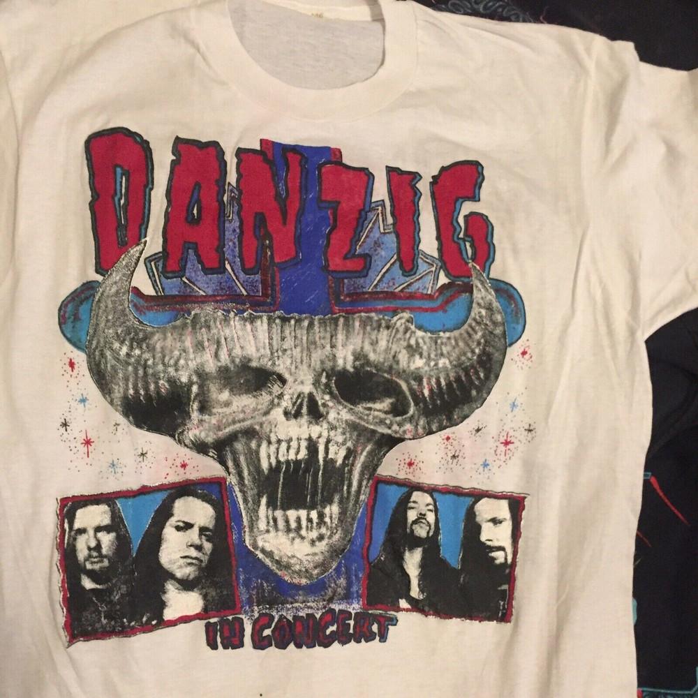 

New Reprinted DANZIG In Concert White Unisex Shirt Men#039s S5XL NZ1626 Unisex T-Shirt XXXXL