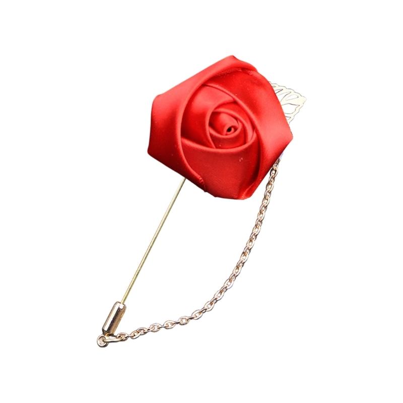 Boutonieră Elegantă din Flori de Mătase pentru Mire și Nuntași Broșă Pin Corsaj pentru Ceremonii de Nuntă și Ocazii Formale
