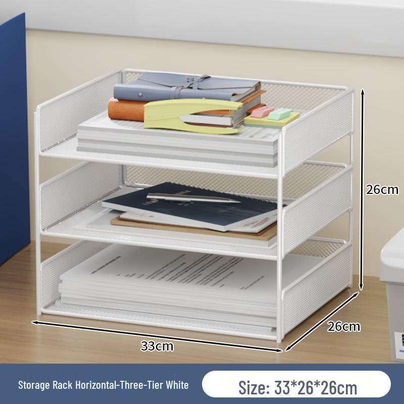 Multi-Layer Desktop File Organizer: A4 Rack & Storage Shelf for Office