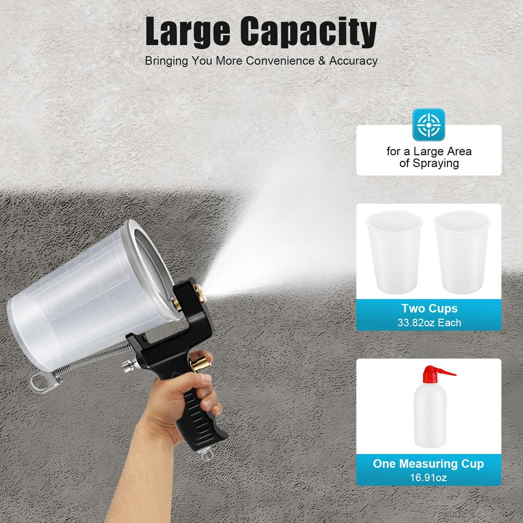 Gel Coat Spray Gun,Professional Grade Cup Gun, Fiberglass Dump Spray Gun Painting Tool Kit 0.4-0.5MPA with Spray Nozzles for DIY