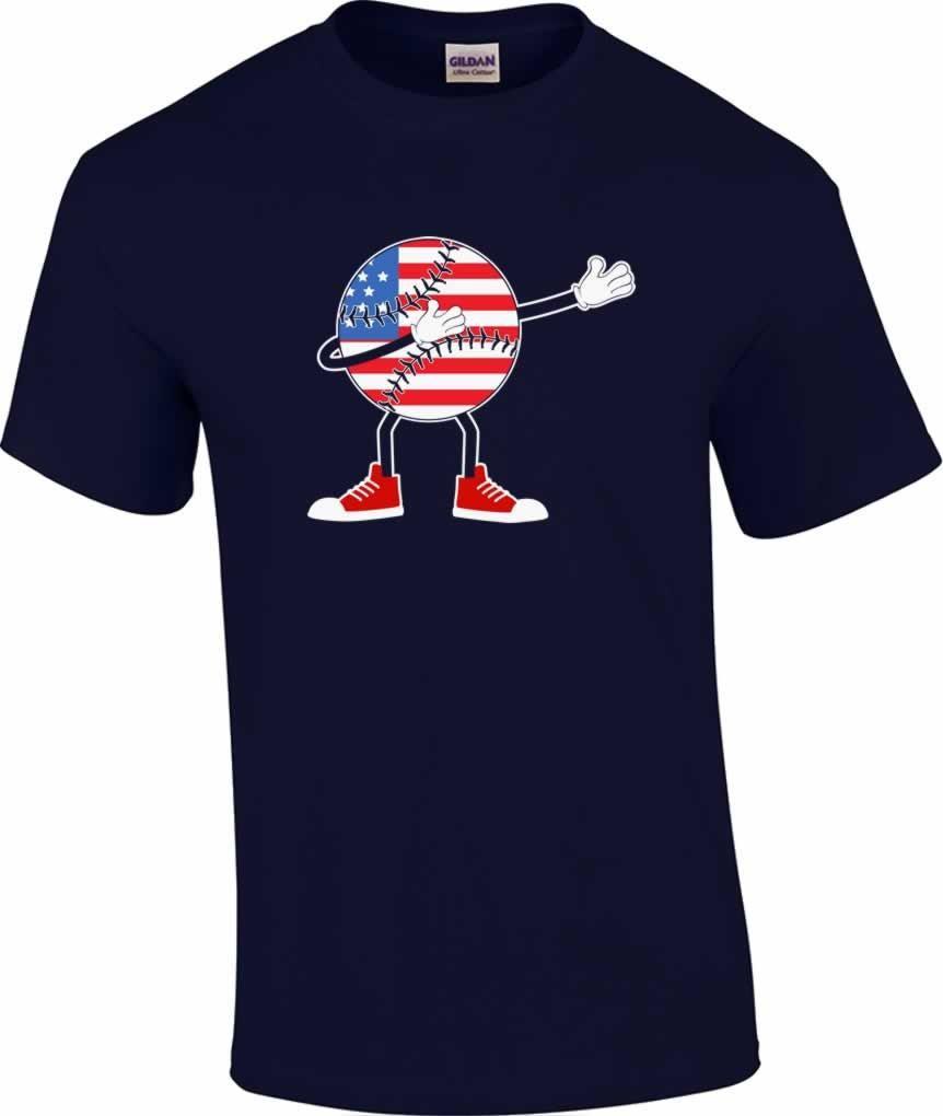 Patriotic Dabbing Flag Baseball T-Shirt XXXXL