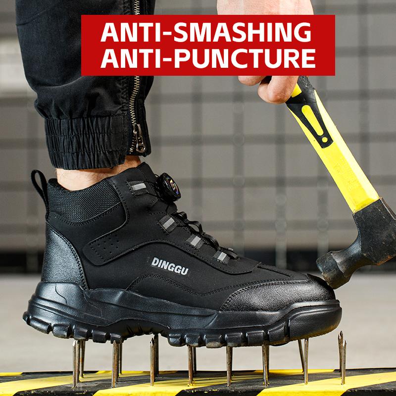 High top Steel toe Work Safety Shoes Waterproof Protective Shoes Hiking Work Boots Anti-smash Anti puncture Indestructible Boots