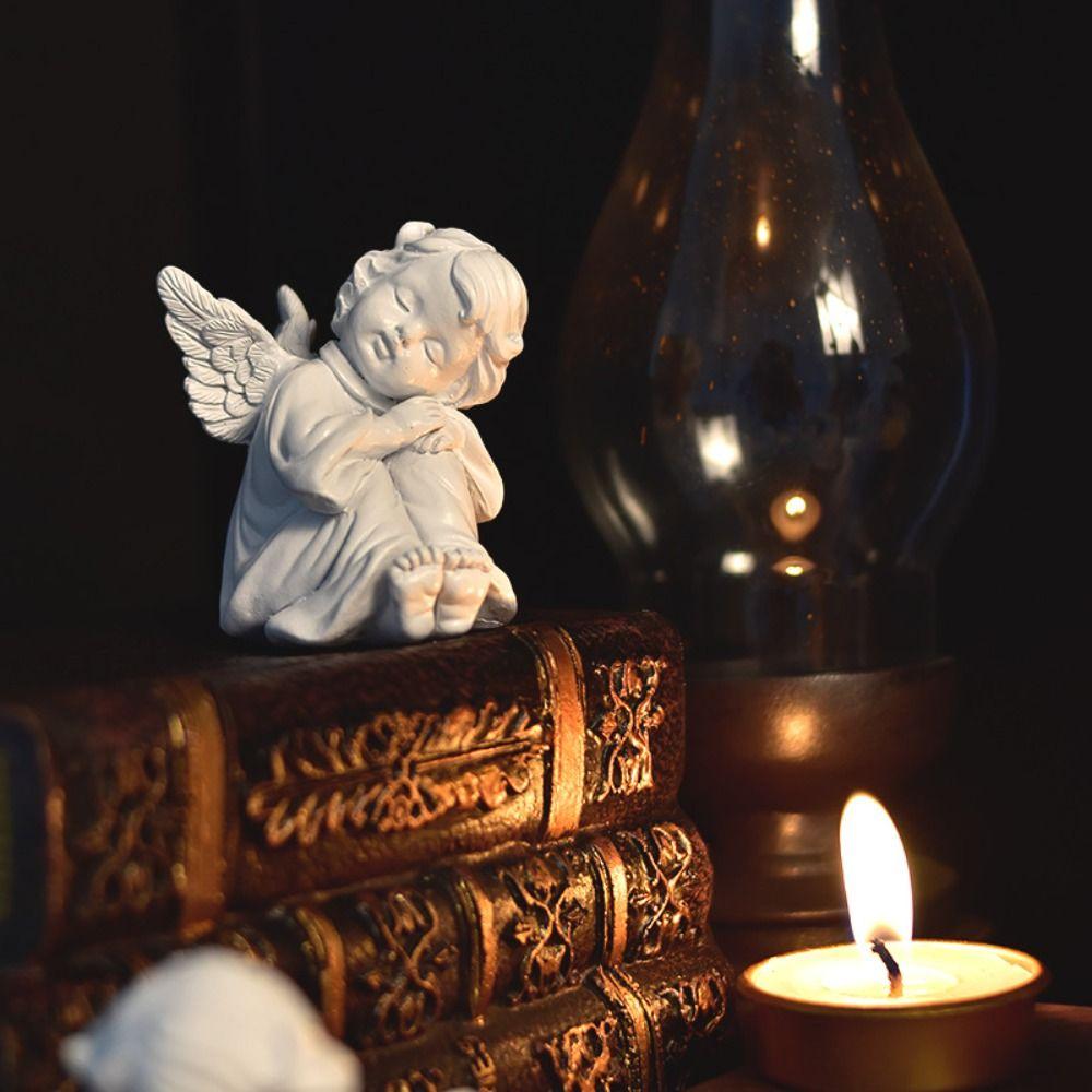 Decorative Peaceful Prayer European Style Desktop Ornaments Sculpture Angel Figurine Flower Fairy