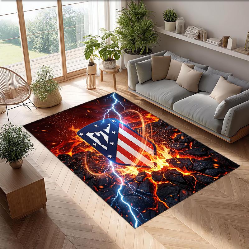 Atletico Madrid Printed Flannel Area Rug Non Slip Soft Polyester Floor Carpet Indoor Decor Mat for Bedroom Living Room Sofa Game Room Home Decoration