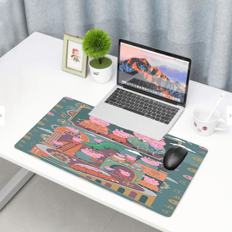 Peppa Pig Print Mouse Pad, Anti‑Slip Desktop Keyboard Mat, for PC Laptop Gaming Working Daily Use, Cool Festival Surprise Gift