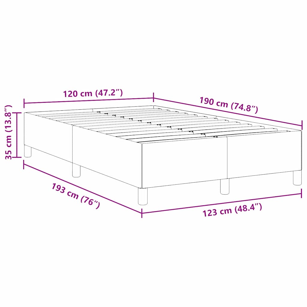 Box Spring Bed Dark Grey 120 x 190 cm Cord Fabric