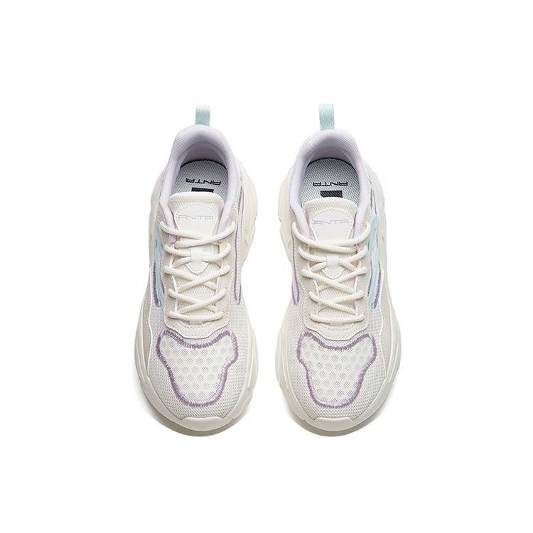 New Anta Life Collection Cushioning Anti Slip And Wear Resistant Low Top Casual Shoes Women's White Purple Blue 122228891-3