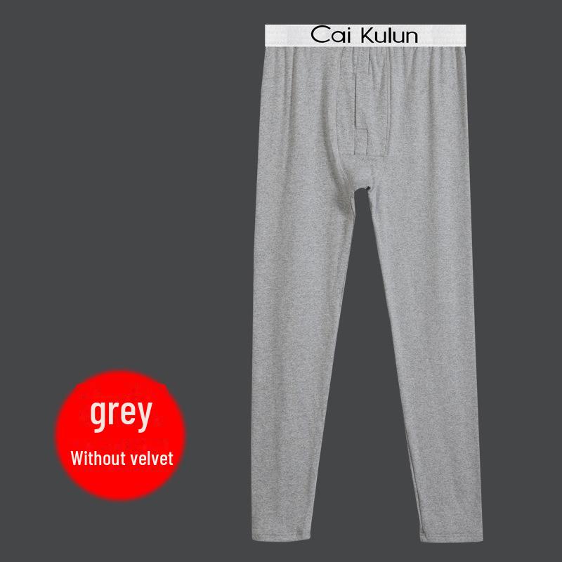 

Комплект мужского бесшовного термобелья: Осенний хлопковый свитер и брюки для молодежи — теплые и легкие. non-fleece pants, M светло-серый